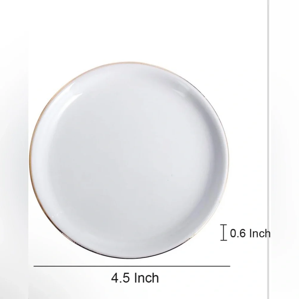 Ceramic White and Gold Jewelry Dish